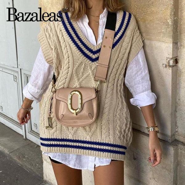 women's vests bazaleas winter navy patchwork v neck pull femme vintage sleeveless knit tank chic women sweater casual, Black;white
women's vests bazaleas winter navy patchwork v neck pull femme vintage sleeveless knit tank chic women sweater casual, Black;white