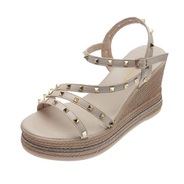 sandals zapatos de mujer 2021 summer fashion rivet buckle wedges high heels open toe shoes women, Black
sandals zapatos de mujer 2021 summer fashion rivet buckle wedges high heels open toe shoes women, Black