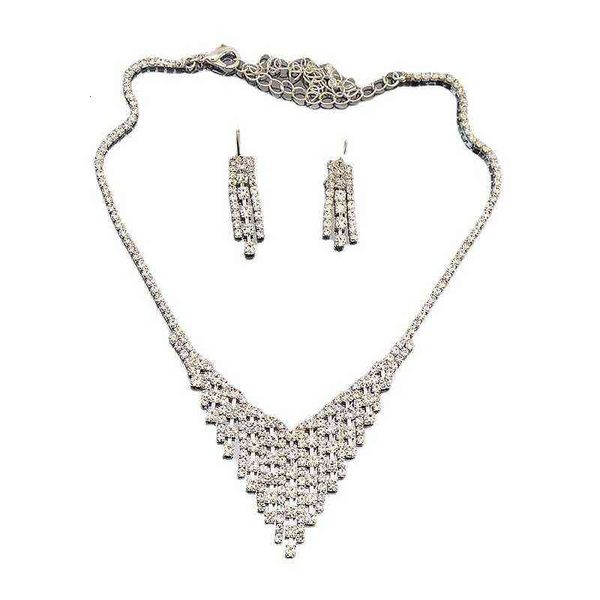 2021 selling exquisite small version diamond necklace earring set simple temperament clavicle chain dress accessories, Silver
2021 selling exquisite small version diamond necklace earring set simple temperament clavicle chain dress accessories, Silver