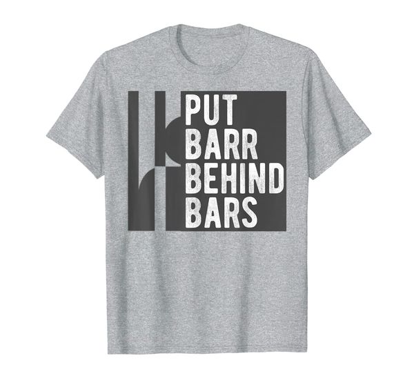 put barr behind bars mueller report investigation t shirt, White;black
put barr behind bars mueller report investigation t shirt, White;black