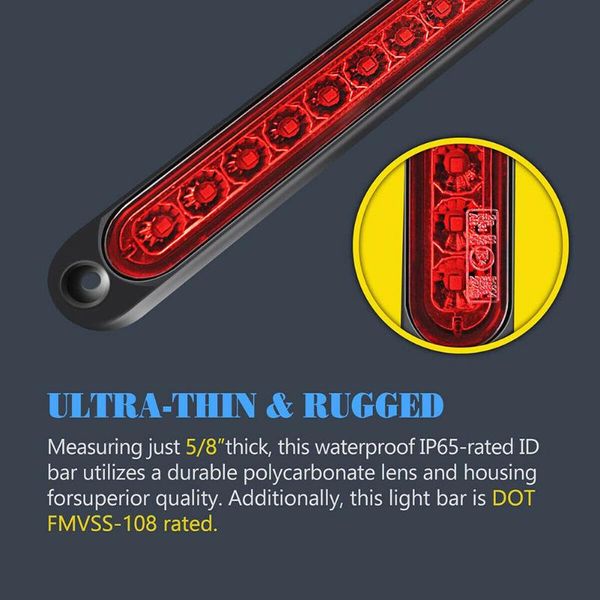 emergency lights 2x 15 led accessories tail light bar brake lorry parts rear sealed