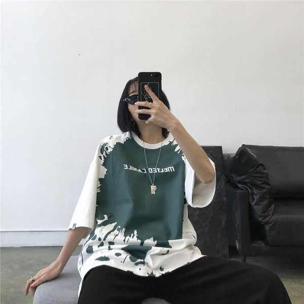 women's t-shirt 2021 summer couple half-sleeved american style tide for women loose port hip-hop graffiti print short sleeve, White
women's t-shirt 2021 summer couple half-sleeved american style tide for women loose port hip-hop graffiti print short sleeve, White