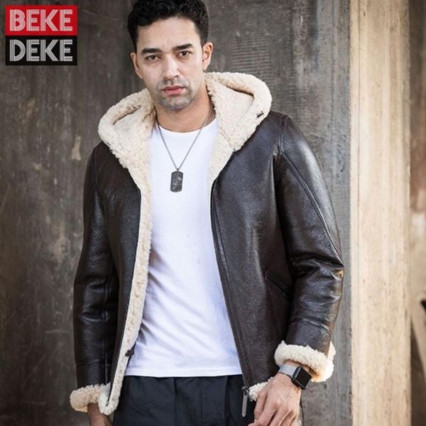 men's leather & faux winter mens natural shearling hoodie jacket biker thick warm wool real fur lining coat man sheepskin genuine 5xl, Black
men's leather & faux winter mens natural shearling hoodie jacket biker thick warm wool real fur lining coat man sheepskin genuine 5xl, Black