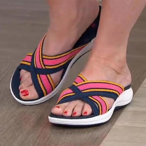 slippers 2021 women casual fashion open toe mixed color cross-tied flat shoes for summer beach mesh non-slip ladies slides, Black
slippers 2021 women casual fashion open toe mixed color cross-tied flat shoes for summer beach mesh non-slip ladies slides, Black