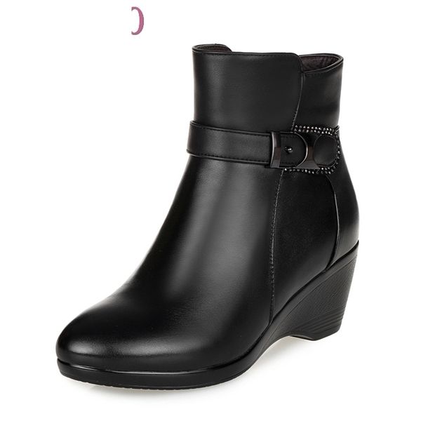 boots est keep warm women winter genuine leather wear resisting casual shoes wedges fahsion women's cc7o, Black
boots est keep warm women winter genuine leather wear resisting casual shoes wedges fahsion women's cc7o, Black