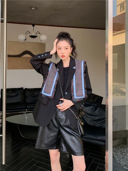 women's suits & blazers suit coat early spring and autumn fashion versatile 2021 korean casual design sense niche long sleeved top, White;black
women's suits & blazers suit coat early spring and autumn fashion versatile 2021 korean casual design sense niche long sleeved top, White;black