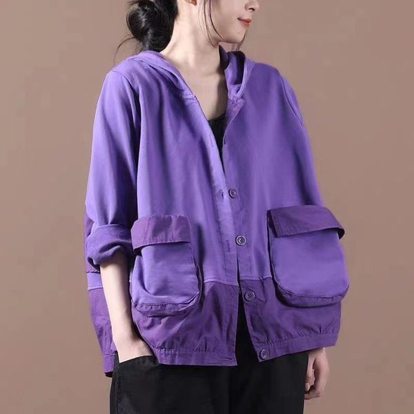 women's jackets fashion spring and autumn jacket casual loose pocket stitching hooded 2021 fall single-breasted short, Black;brown
women's jackets fashion spring and autumn jacket casual loose pocket stitching hooded 2021 fall single-breasted short, Black;brown