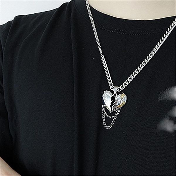 pendant necklaces punk hip hop metal broken heart necklace chain tassel korean fashion neck jewelry vintage choker for men women party, Silver
pendant necklaces punk hip hop metal broken heart necklace chain tassel korean fashion neck jewelry vintage choker for men women party, Silver
