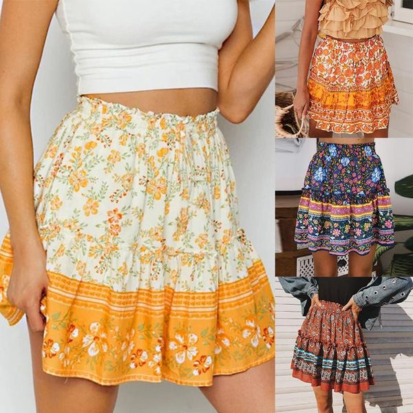 summer style casual women's beach boho mini skirt fashion flower print skirts, Black
summer style casual women's beach boho mini skirt fashion flower print skirts, Black