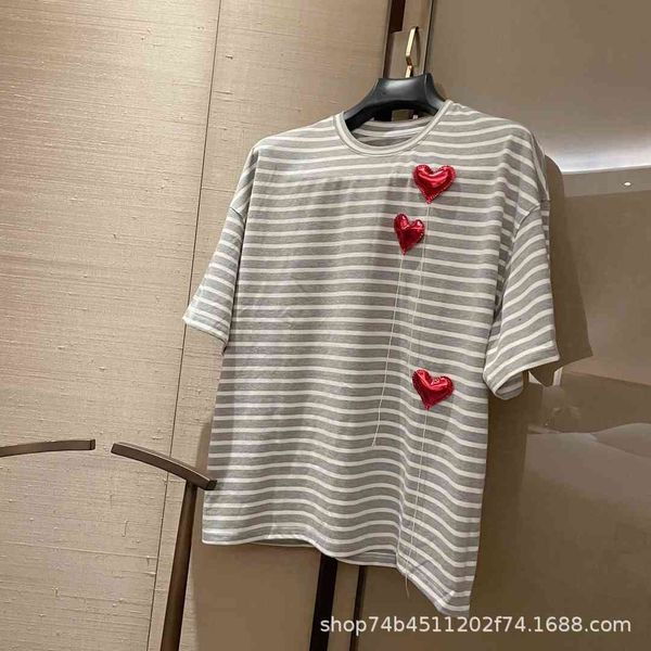 shirt chaopai series 2021ss spring and summer love balloon sticker stripe slim sweet casual, White
shirt chaopai series 2021ss spring and summer love balloon sticker stripe slim sweet casual, White