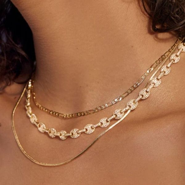 chains ghidbk double layer snake figaro chain necklaces for women ladies 316l titanium steel stacking necklace trendy street style gift, Silver
chains ghidbk double layer snake figaro chain necklaces for women ladies 316l titanium steel stacking necklace trendy street style gift, Silver