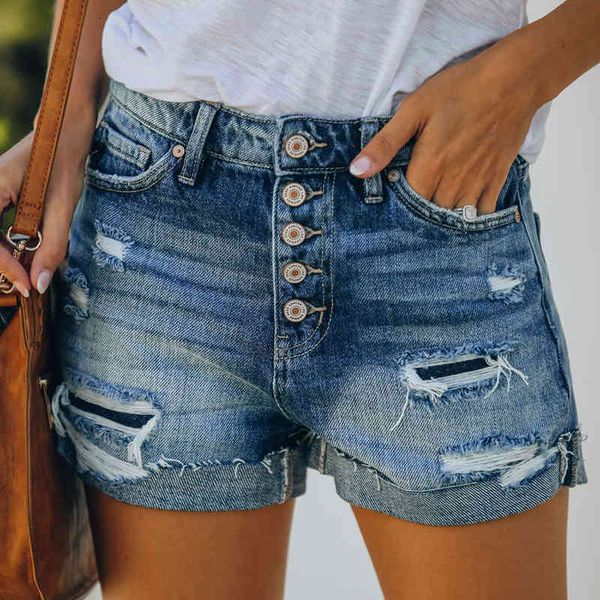 shorts ripped women denim casual high waist button short pant black skinny female shorts mujer, White;black