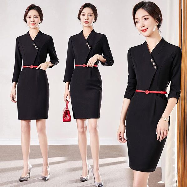 casual dresses business wear dress fashion temperament goddess style el front desk reception workwear jewelry store beautician work clothes, Black;gray
casual dresses business wear dress fashion temperament goddess style el front desk reception workwear jewelry store beautician work clothes, Black;gray