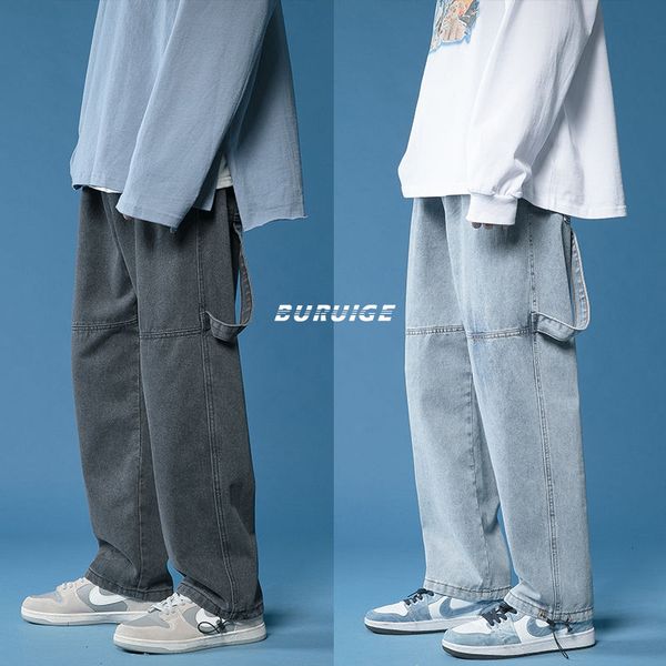 korean wide-leg jeans mens fashion casual retro pocket jeans men streetwear loose hip-hop straight denim trousers mens -2xl, Blue
korean wide-leg jeans mens fashion casual retro pocket jeans men streetwear loose hip-hop straight denim trousers mens -2xl, Blue