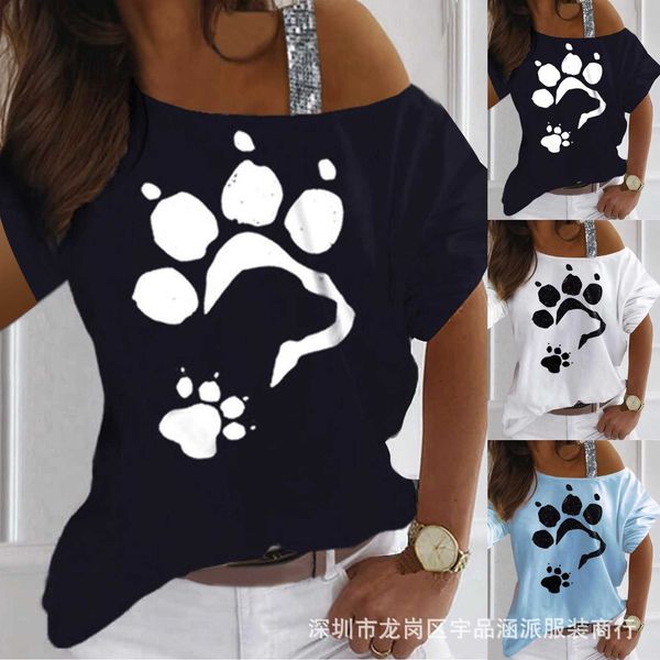2021 fashion t shirts printed women's wide truffle shoulder casual short sleeve clothing, White
2021 fashion t shirts printed women's wide truffle shoulder casual short sleeve clothing, White