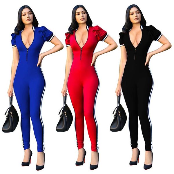 women's jumpsuits & rompers bodycon jumpsuit long romper short sleeve bodysuit women zipper v neck nice summer side striped playsuits o, Black;white
women's jumpsuits & rompers bodycon jumpsuit long romper short sleeve bodysuit women zipper v neck nice summer side striped playsuits o, Black;white