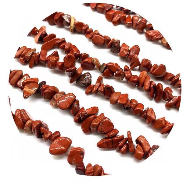 beaded, strands irregular natural stone orm chip gravel beads crystal red jasper for jewelry making diy bracelet, Black