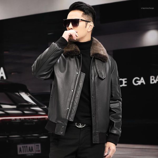 men's leather & faux winter genuine cowhide jacket casual real liner coat male warm short down coats veste homme sq866, Black
men's leather & faux winter genuine cowhide jacket casual real liner coat male warm short down coats veste homme sq866, Black