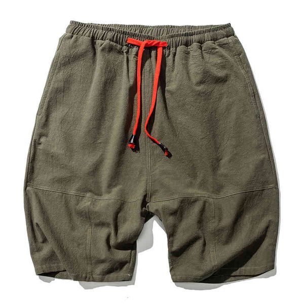 short summer male style cotton bloomers men loose linen harem shorts streetwear abz398, White;black
short summer male style cotton bloomers men loose linen harem shorts streetwear abz398, White;black