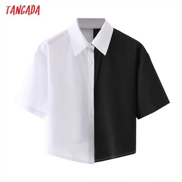 tangada women retro patchwork shirt for summer short sleeve chic female short blouse shirt 4t13 210609, White
tangada women retro patchwork shirt for summer short sleeve chic female short blouse shirt 4t13 210609, White