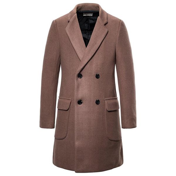 men's wool & blends coat winter men double breasted long trench casual thick pea woolen jacket abrigo hombre, Black
men's wool & blends coat winter men double breasted long trench casual thick pea woolen jacket abrigo hombre, Black