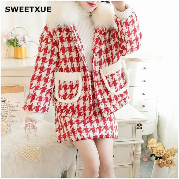 two piece dress sweetxue women red white plaid jacket mini skirt 2 set suit 2021 winter warm fashion elegant faux lamb wool
two piece dress sweetxue women red white plaid jacket mini skirt 2 set suit 2021 winter warm fashion elegant faux lamb wool