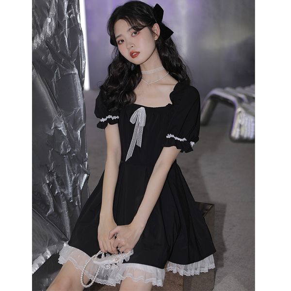 luxury casual dresses hepburn style black women's summer 2021 square neck sweet little drs lolita skirt, Black;gray
luxury casual dresses hepburn style black women's summer 2021 square neck sweet little drs lolita skirt, Black;gray