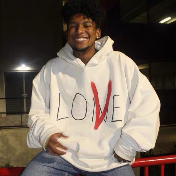 long 2021 brand v hoodie alentine's day limited fashion loose fog high street hem damage large versatile sweater men, Black
long 2021 brand v hoodie alentine's day limited fashion loose fog high street hem damage large versatile sweater men, Black