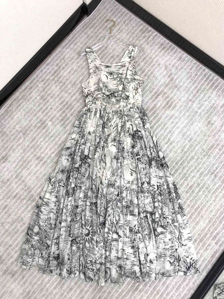 dress retro ink printing women high-end designer sleeveless cross straps backless maxi long dresses beach pleated dress, Black;gray
dress retro ink printing women high-end designer sleeveless cross straps backless maxi long dresses beach pleated dress, Black;gray