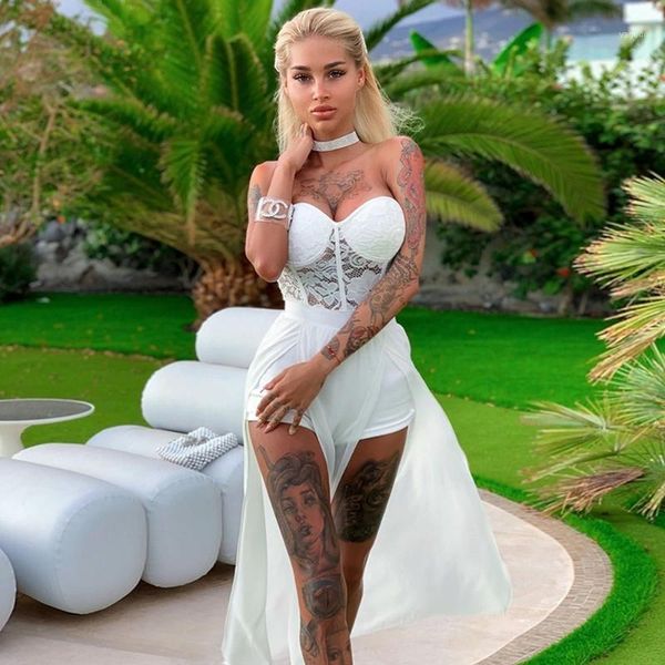 women summer chiffon beach dress corset jumpsuit off shoulder playsuit lace underwire cup push up swimsuit cover-ups women's swimwear, White;black
women summer chiffon beach dress corset jumpsuit off shoulder playsuit lace underwire cup push up swimsuit cover-ups women's swimwear, White;black