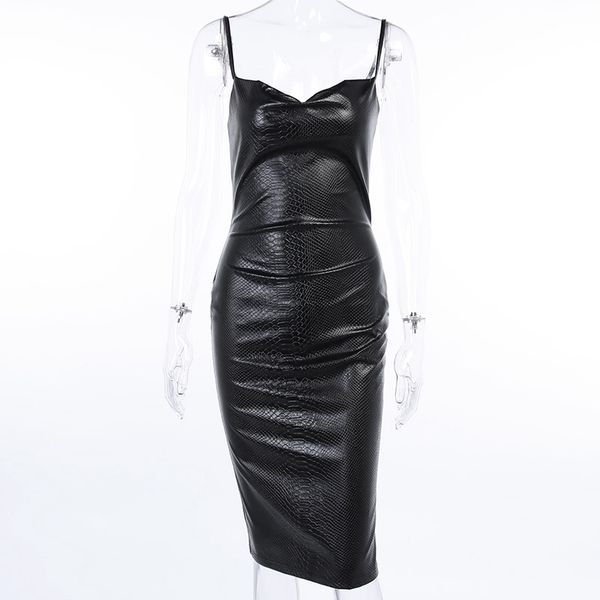 2021wannathis black pu leather knee-length bodycon dresse women spaghetti slim party elegant lady backless summer dress clothes, Black;gray
2021wannathis black pu leather knee-length bodycon dresse women spaghetti slim party elegant lady backless summer dress clothes, Black;gray