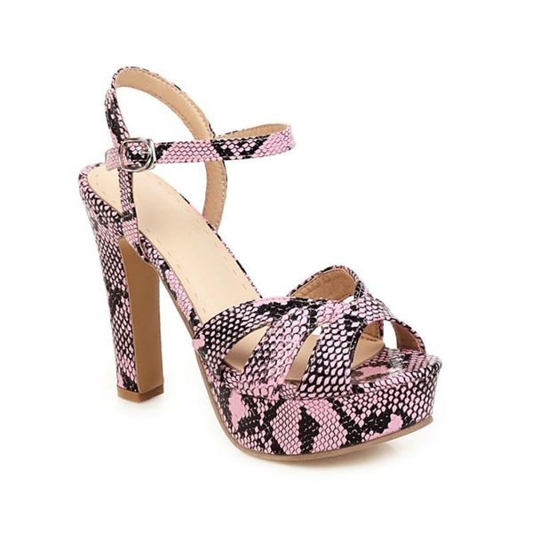 summer snake pattern blocking hollow buckle 12cm super high heel thick fish mouth women's sandals, Black
summer snake pattern blocking hollow buckle 12cm super high heel thick fish mouth women's sandals, Black