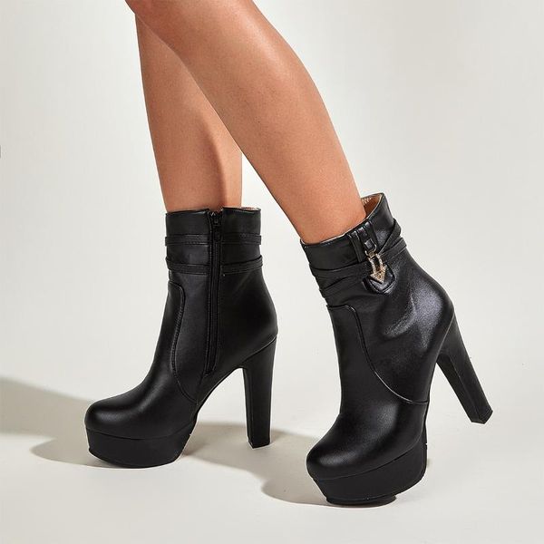 boots samsacq women autumn ankle high heels platform round toe leather booties black shoes ladies party 202
boots samsacq women autumn ankle high heels platform round toe leather booties black shoes ladies party 202