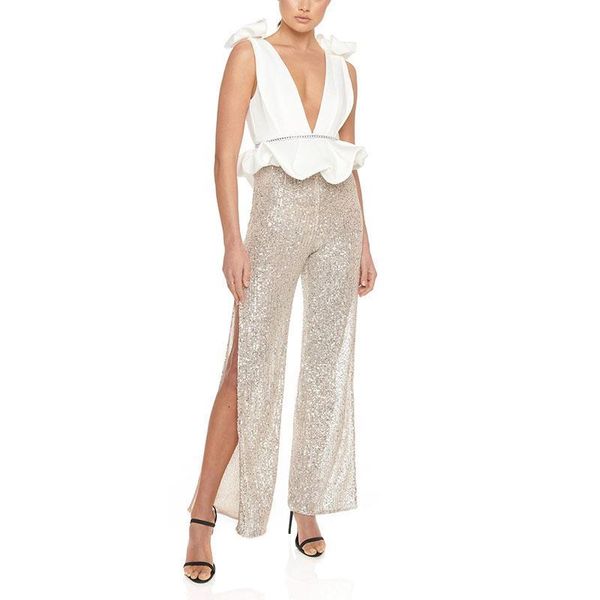 women's jumpsuits & rompers bevenccel arrival deep v ruffle sequins beads bodycon romper elegant backless split jumpsuit1 5zo8, Black;white
women's jumpsuits & rompers bevenccel arrival deep v ruffle sequins beads bodycon romper elegant backless split jumpsuit1 5zo8, Black;white