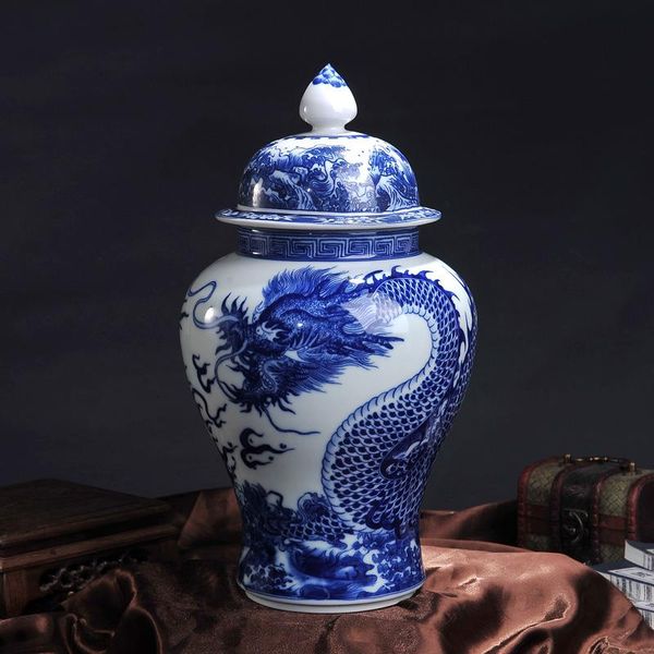 vases jingdezhen porcelain imitates classical blue and white dragon pattern general jar home furnishings decorations
vases jingdezhen porcelain imitates classical blue and white dragon pattern general jar home furnishings decorations