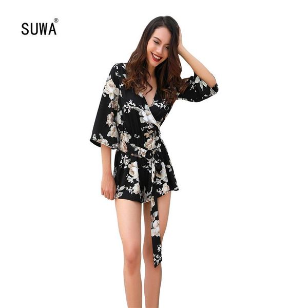 women's jumpsuits & rompers casual women floral print high waist short jumpsuit wholesale summer fashion femme v neck three quarter sle, Black;white
women's jumpsuits & rompers casual women floral print high waist short jumpsuit wholesale summer fashion femme v neck three quarter sle, Black;white