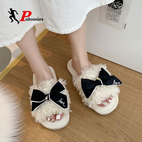 pulomies wintes women slippers casual warm soft plush antiskid home flip flops bowknot fashion cute animals shoes for, Black
pulomies wintes women slippers casual warm soft plush antiskid home flip flops bowknot fashion cute animals shoes for, Black