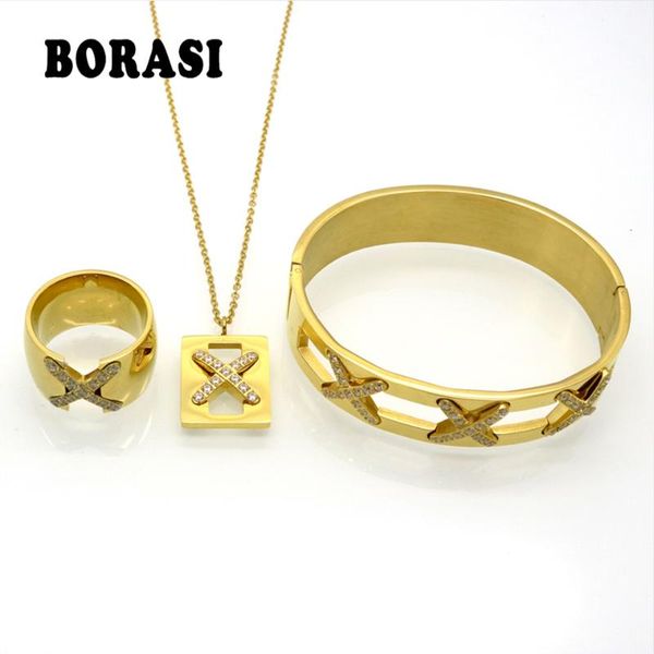 earrings & necklace arrival luxurious x cross crystal bracelet ring sets bridal wedding party fine jewelry set pendientes mujer bijoux, Silver
earrings & necklace arrival luxurious x cross crystal bracelet ring sets bridal wedding party fine jewelry set pendientes mujer bijoux, Silver