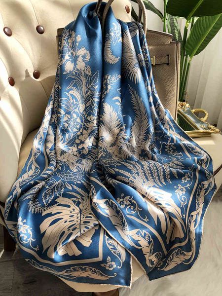 natural real square women luxury brand printed fashion leaf ladies 100% silk female 110 big shawl scarfe, Blue;gray
natural real square women luxury brand printed fashion leaf ladies 100% silk female 110 big shawl scarfe, Blue;gray