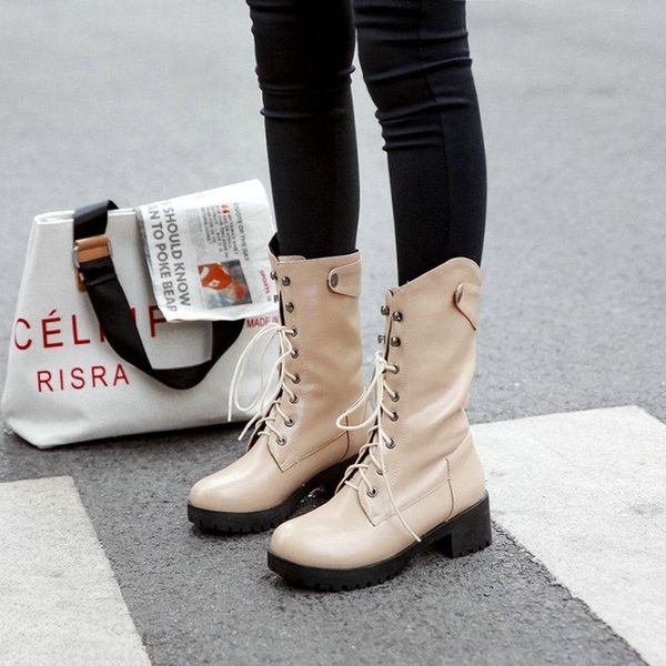 boots sianie tianie round toe thick sole woman's shoes winter punk goth mid-calf lace-up women platform motorcycle, Black
boots sianie tianie round toe thick sole woman's shoes winter punk goth mid-calf lace-up women platform motorcycle, Black