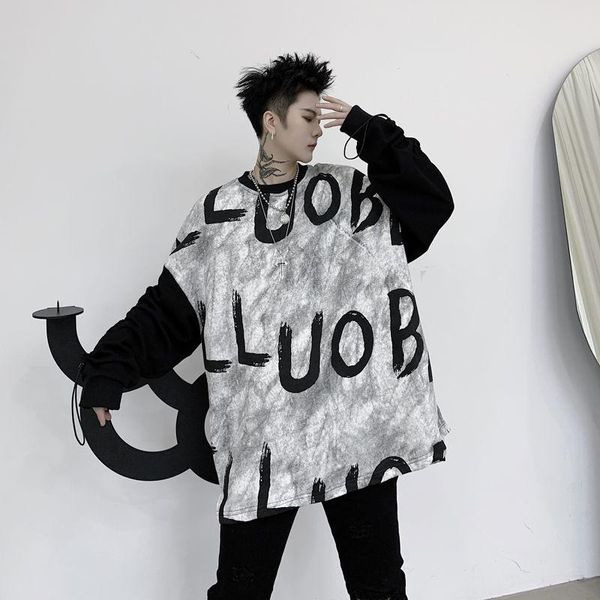 men's hoodies & sweatshirts 2021 autumn letter design sleeve drawcord color contrast loose long mid length round collar, Black
men's hoodies & sweatshirts 2021 autumn letter design sleeve drawcord color contrast loose long mid length round collar, Black