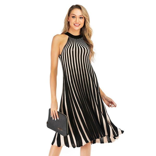 a-line striped vintage dress elegant empire knitted vestidos mid-calf ladies frocks for women casual halter tank summer dresses, Black;gray
a-line striped vintage dress elegant empire knitted vestidos mid-calf ladies frocks for women casual halter tank summer dresses, Black;gray