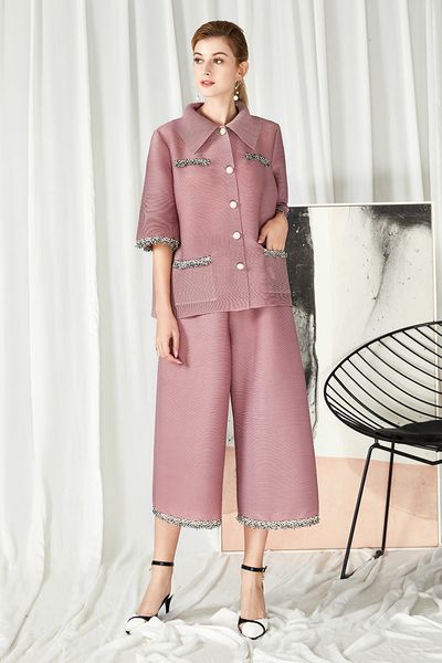 dresses miyake the clothes denim fold half sleeve coat + wide-legged pants xiaoxiangfeng two-piece suit, White
dresses miyake the clothes denim fold half sleeve coat + wide-legged pants xiaoxiangfeng two-piece suit, White