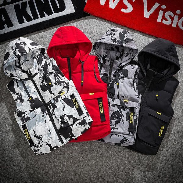 men's vests mens autumn winter casual sleeveless jacket hat detachable outer thicken brand waistcoats large size 4xl vest homme, Black;white
men's vests mens autumn winter casual sleeveless jacket hat detachable outer thicken brand waistcoats large size 4xl vest homme, Black;white
