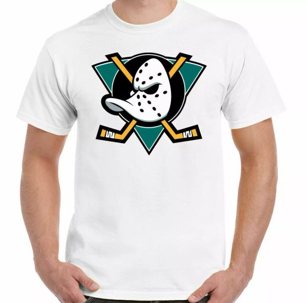 mighty ducks t-shirt the ice hockey funny movie film stick puck helmet pads, White;black
mighty ducks t-shirt the ice hockey funny movie film stick puck helmet pads, White;black