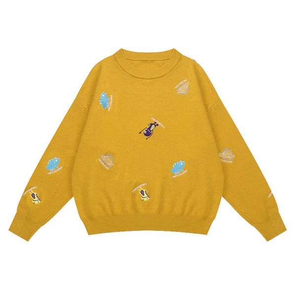 women sweater knitted yellow black purple pullovers casual winter crew neck lovely cartoon embroidery m0111 210514, White;black
women sweater knitted yellow black purple pullovers casual winter crew neck lovely cartoon embroidery m0111 210514, White;black