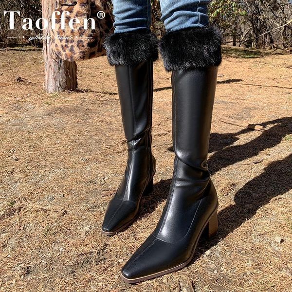 boots taoffen women knee winter warm shoes high heel fashion party zipper footwear size 33-431, Black
boots taoffen women knee winter warm shoes high heel fashion party zipper footwear size 33-431, Black