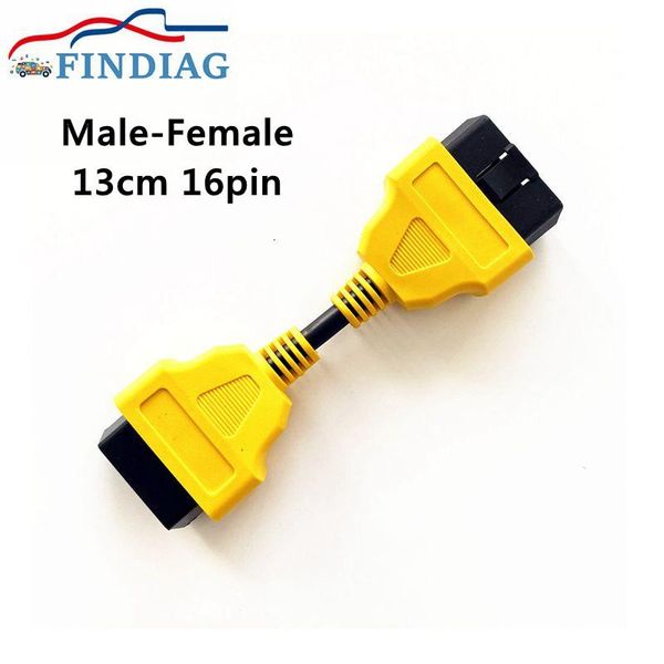 yellow male-female extension wire 13cm obd2 cable male to female plug suitable for obd interface cord connector diagnostic tools 
yellow male-female extension wire 13cm obd2 cable male to female plug suitable for obd interface cord connector diagnostic tools