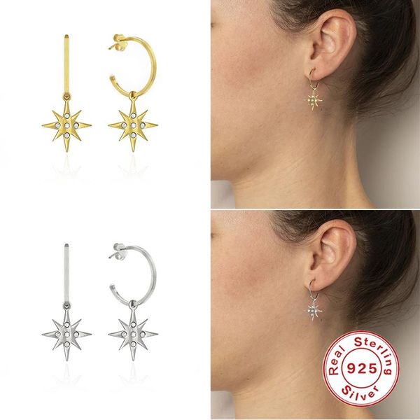 stud earrings for women 925 sterling silver jewelry octagonal star diamond c-shaped zilveren oorbellen zilver, Golden;silver
stud earrings for women 925 sterling silver jewelry octagonal star diamond c-shaped zilveren oorbellen zilver, Golden;silver