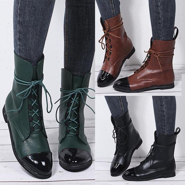 boots women's ankle retro soft leather round toe color matching lace flat fashion winter motorcycle platform rider #, Black
boots women's ankle retro soft leather round toe color matching lace flat fashion winter motorcycle platform rider #, Black